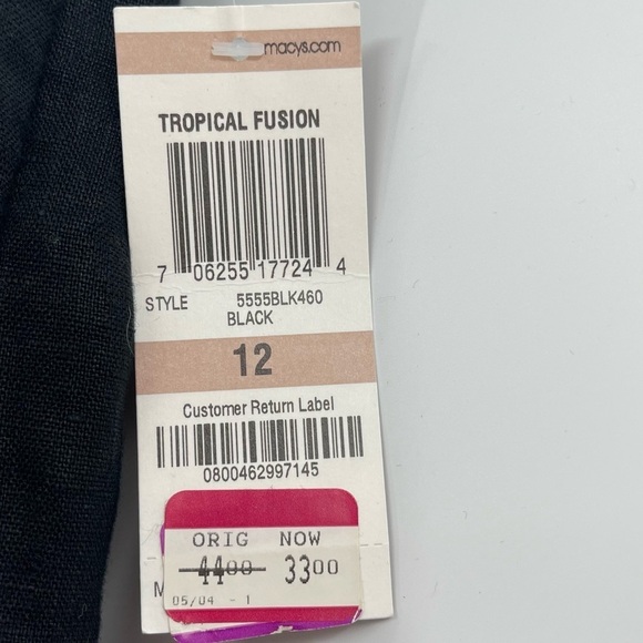 NWT JM Collection Linen Black Capri Size 12 - Picture 4 of 8